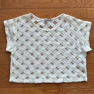 Chloe K Lace Crop Top Floral